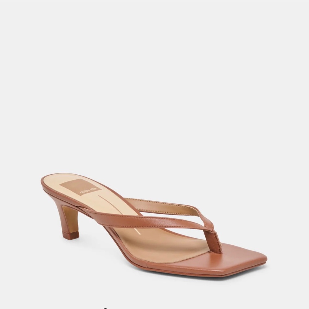 Dolce Vita Sandals Light Brown Sz#8.5 Ramia Cognac Leather kitten heels New